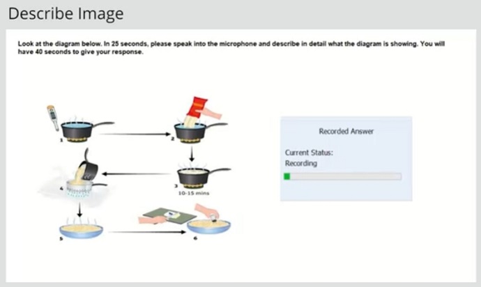 PTE Core描述图像题型答题录音页面