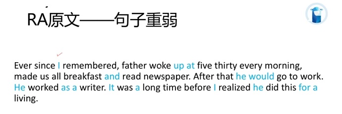 PTE口语RA例题Father句子重弱分析