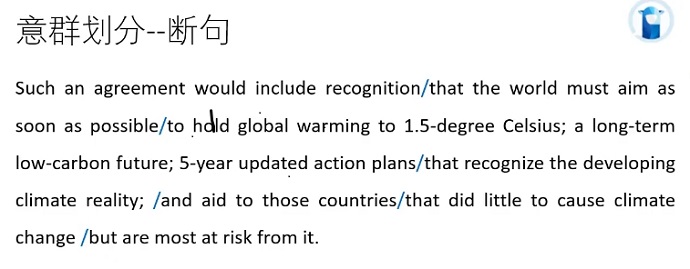 PTE口语RA例题Global warming意群划分图