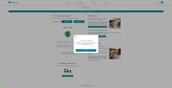 MyPTE账号创建邮箱验证