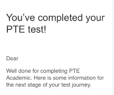 PTE官方completely邮件示例