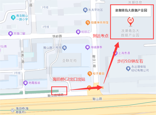 青岛PTE考点路线图