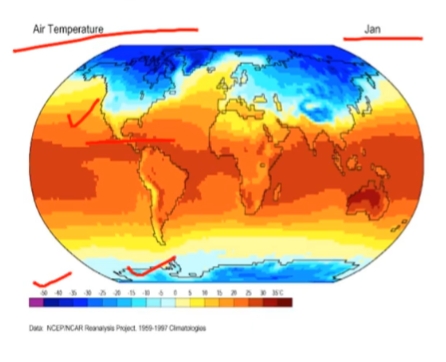 PTE口语DI例题Air temperature of the world提取关键内容分析示意图