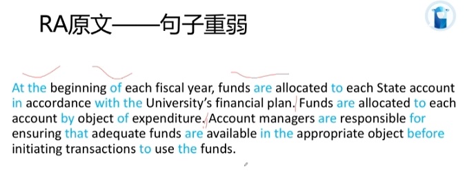 PTE口语RA例题Funds句子重弱分析