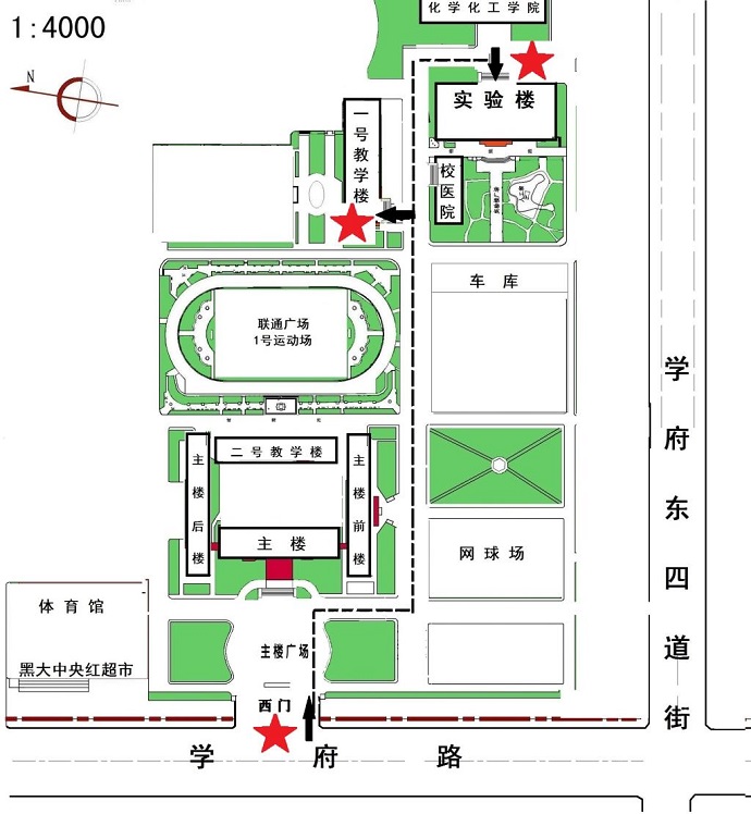 黑龙江大学校内PTE考点路线图