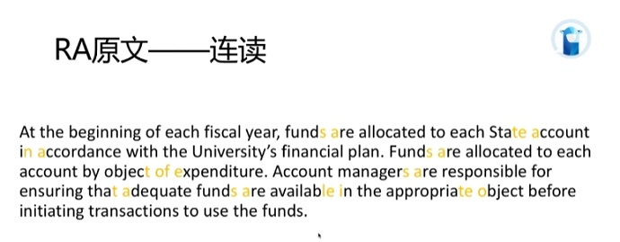 PTE口语RA例题Funds连读分析