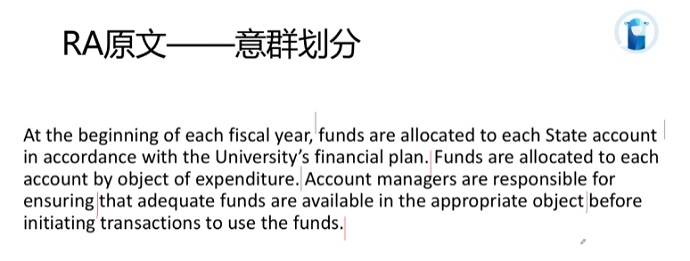 PTE口语RA例题Funds意群划分图