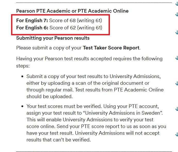 PTE留学瑞典申请要求