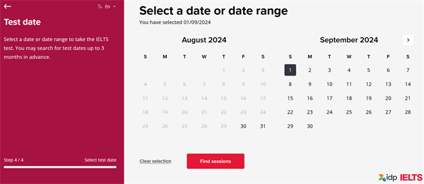 雅思考试日期选择IDP