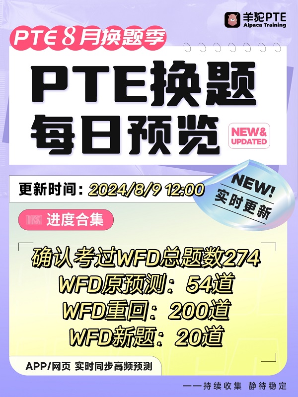 24年8月9日换题季WFD新题汇总