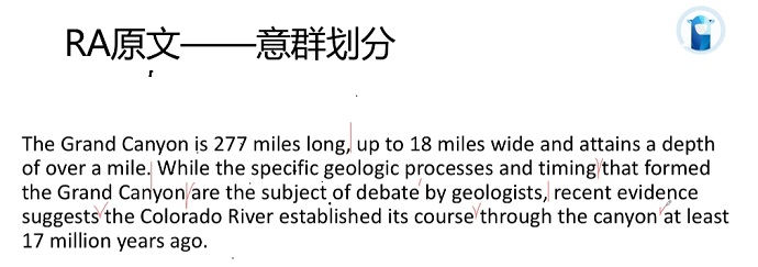 PTE口语RA例题The Grand Canyon意群划分图