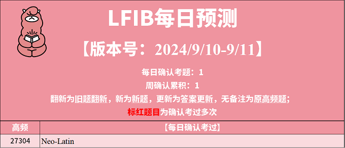 2024年9月10日PTE考试每日预测题更新