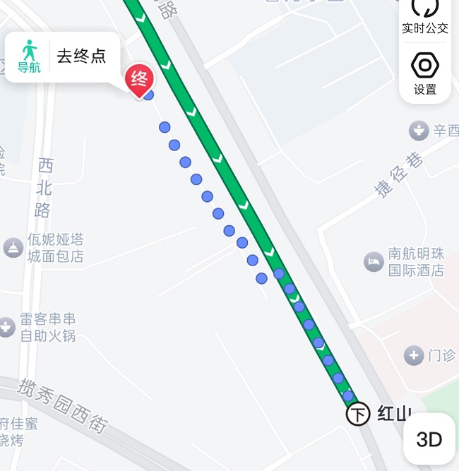 乌鲁木齐PTE考点下公交车后步行路线