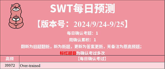 2024年9月24日PTE考试每日预测题更新