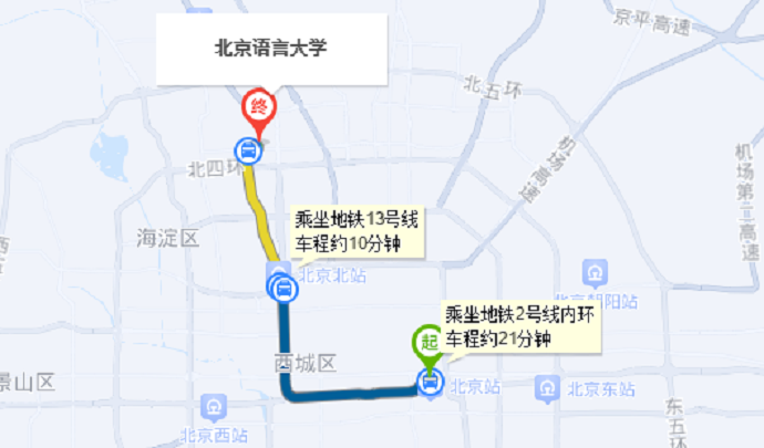 北京语言大学考点路线