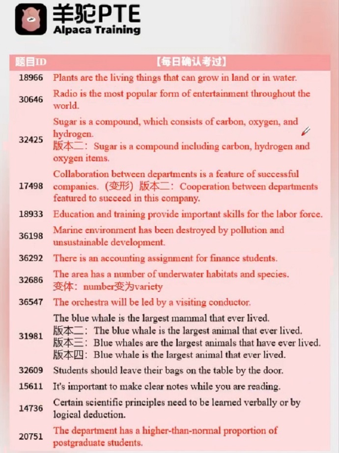 PTE考试每日预测：2024年4月19日PTE预测题