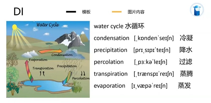 PTE口语DI例题Water cycle的关键内容分析图