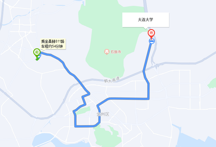 大连大学JLPT日语能力测试考场路线图