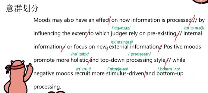 PTE口语RA例题Moods意群划分图