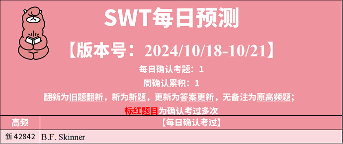 2024年10月18日PTE考试预测题每日更新