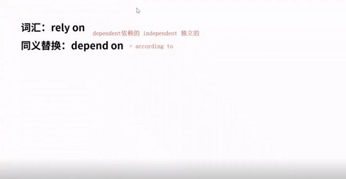 雅思阅读高频词视频讲解:rely on