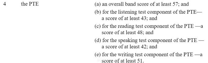 澳洲工作签PTE分数要求