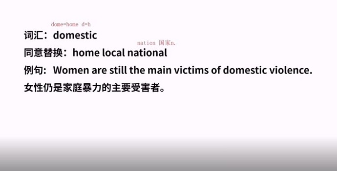 雅思阅读高频词domestic视频讲解