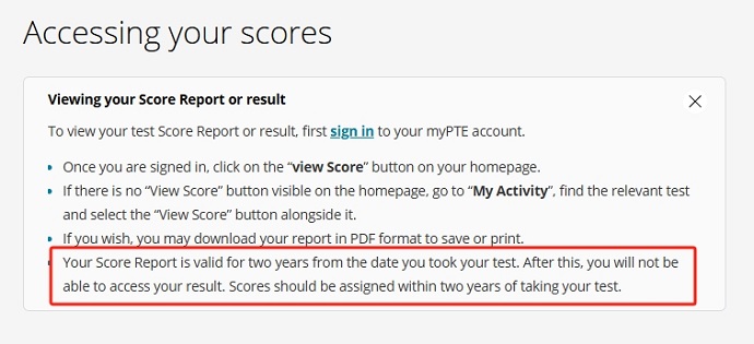 PTE成绩有效期过了将查询不到过期成绩
