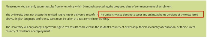 墨尔本大学不在接受任何线上考试成绩