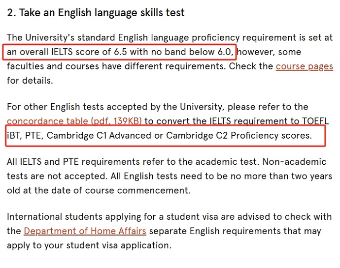 悉尼大学PTE成绩要求