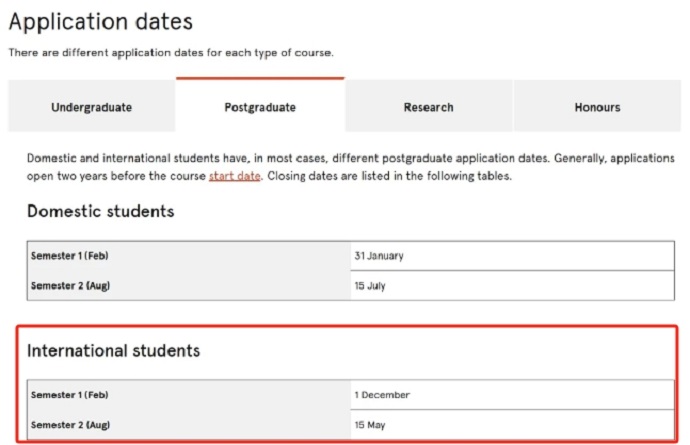 悉尼大学入学申请截止时间