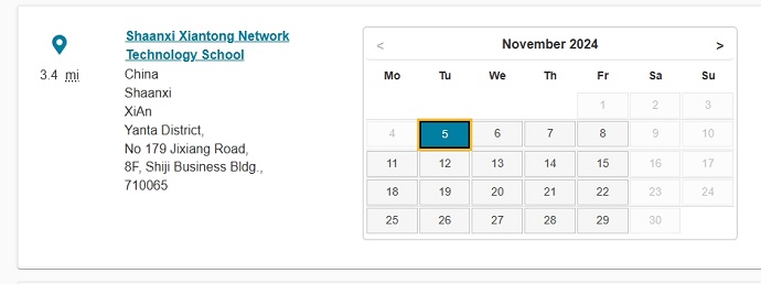 11月陕西西安PTE考试时间安排