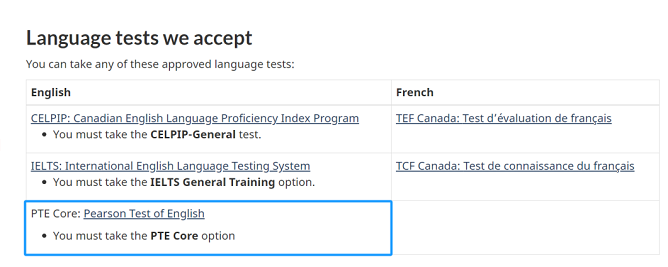 加拿大移民承认pte成绩吗