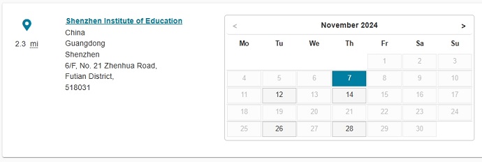 11月深圳城市学院PTE考点