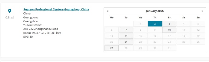 广州越秀PTE考点1月PTE考试时间