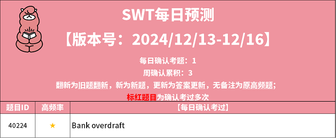 PTE考试预测题每日更新 2024年12月13日