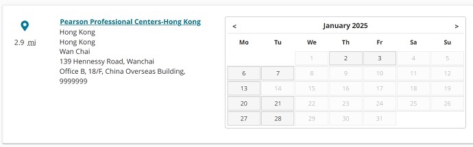 香港湾仔PTE考场1月PTE考试时间
