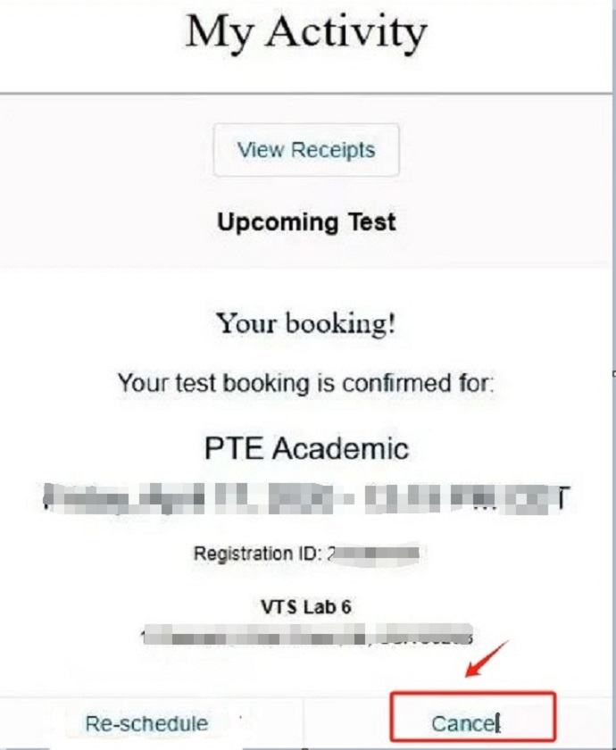 PTE考试取消步骤