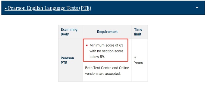 科克大学PTE要求