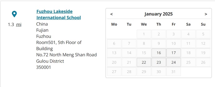 福州PTE考场1月PTE考试时间